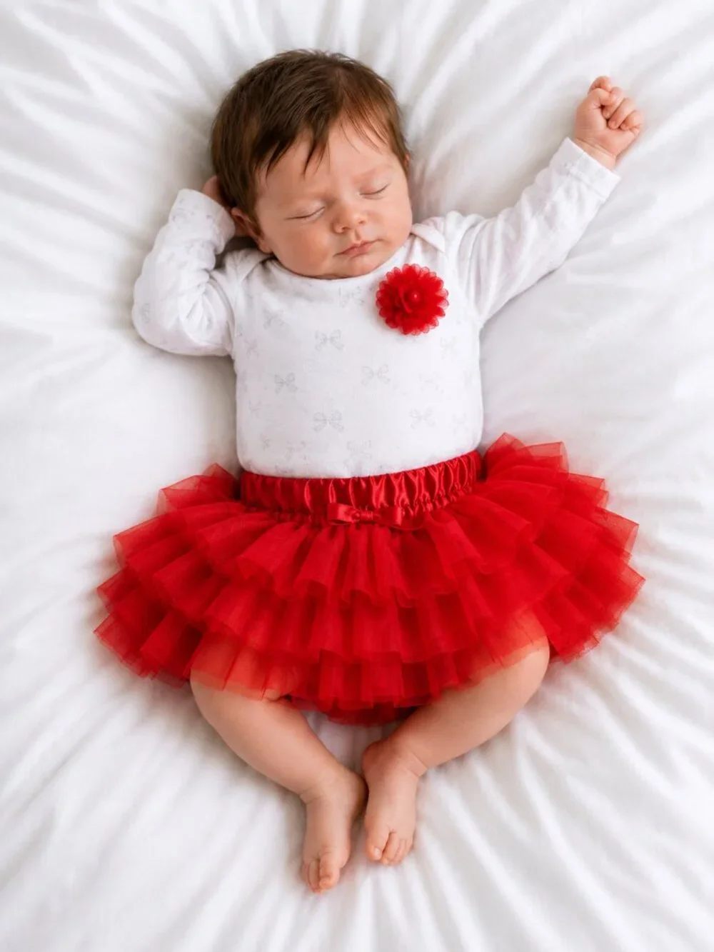 NWT Cherokee Baby Girl Red Tutu 2 Piece Outfit Size 0-3 Months Holiday Photo Set